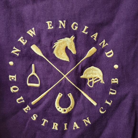 Talbots Authentic Tee Equestrian Club Dark Burgundy/Gold Size Small - Picture 7 of 8